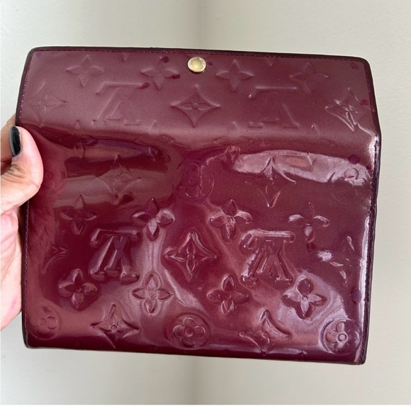 💃 LOUIS VUITTON Vernis Sarah Long Wallet Amarante - Picture 11 of 15